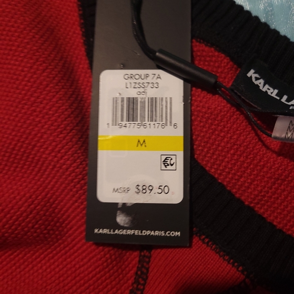 KARL LAGERFELD SWEATER..Red..Medium. NWT - Picture 4 of 10